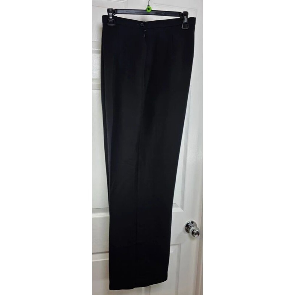 Dressbarn Black Flat Front Straight Leg Trousers - Women's Size 14